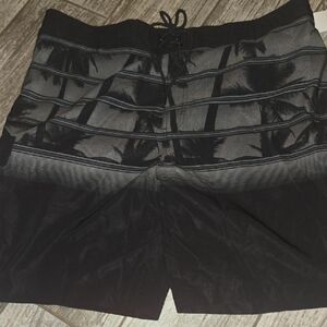 Sonoma Goods For Life Black and Gray Palm Tree Swim Shorts